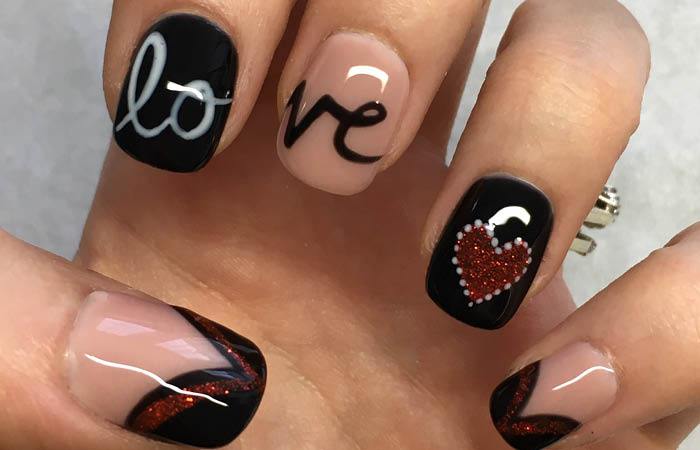 Valentines nails using Gellux