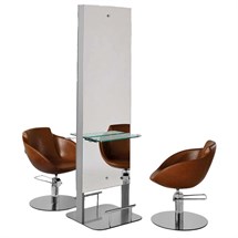 Luca Rossini Motivo Island Styling Unit + Glass Shelf and Footrest