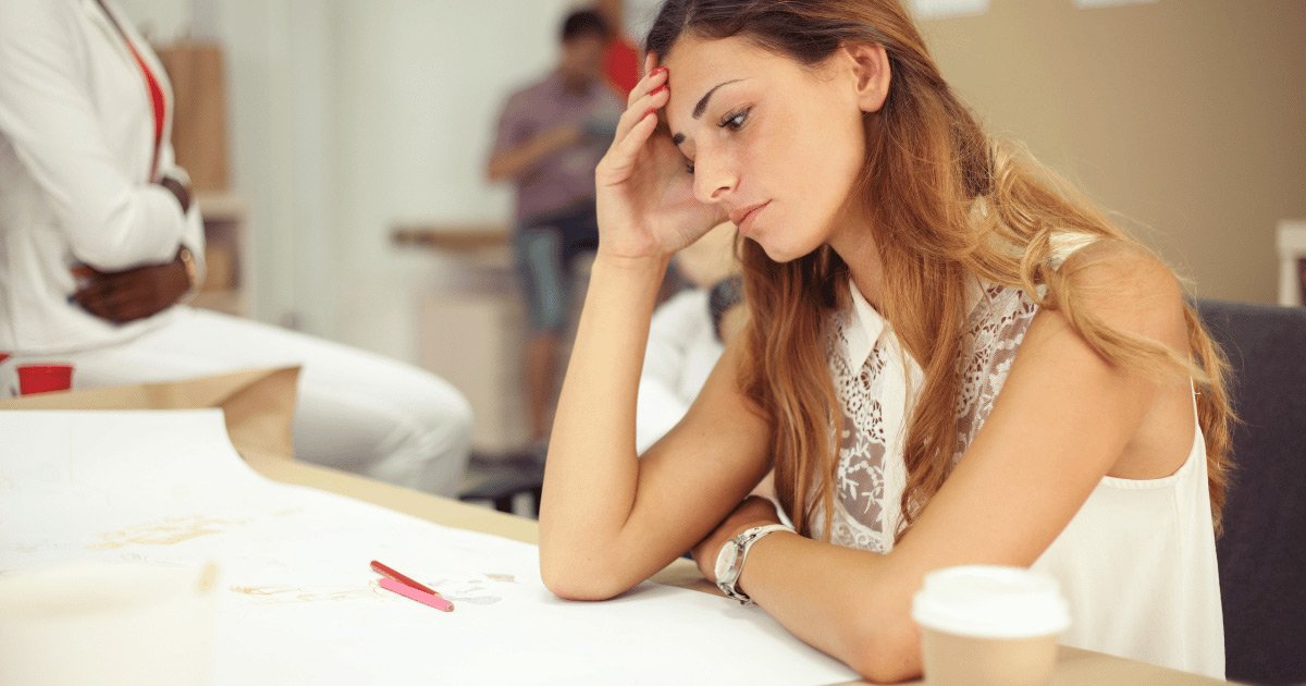 woman sat at desk