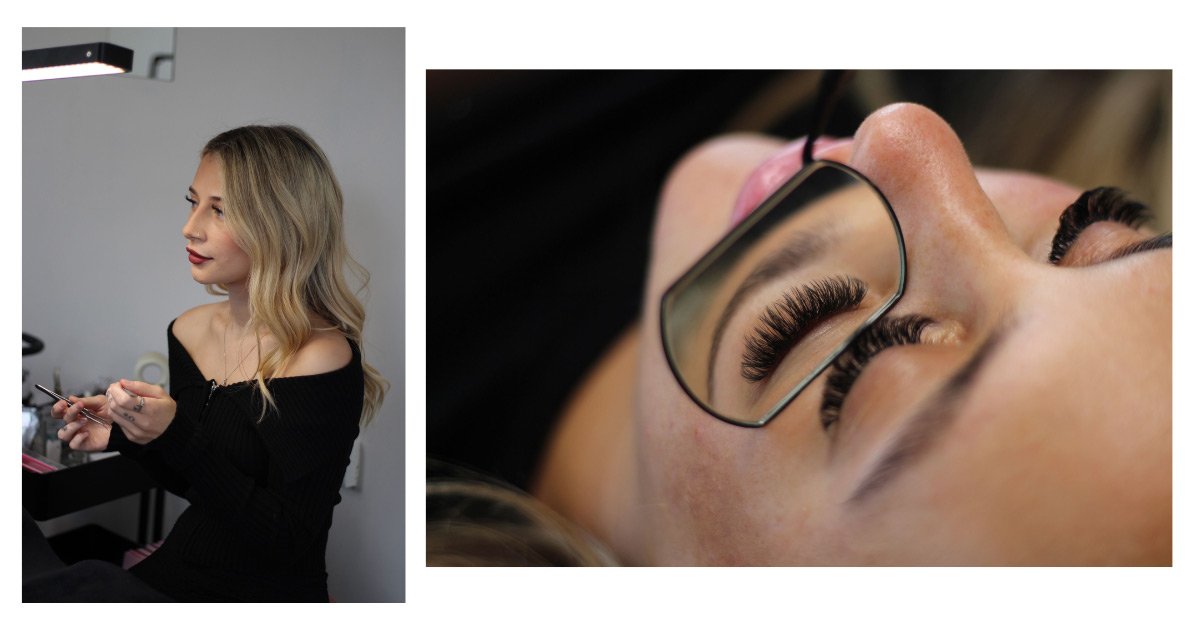 Danielle  doing lashes