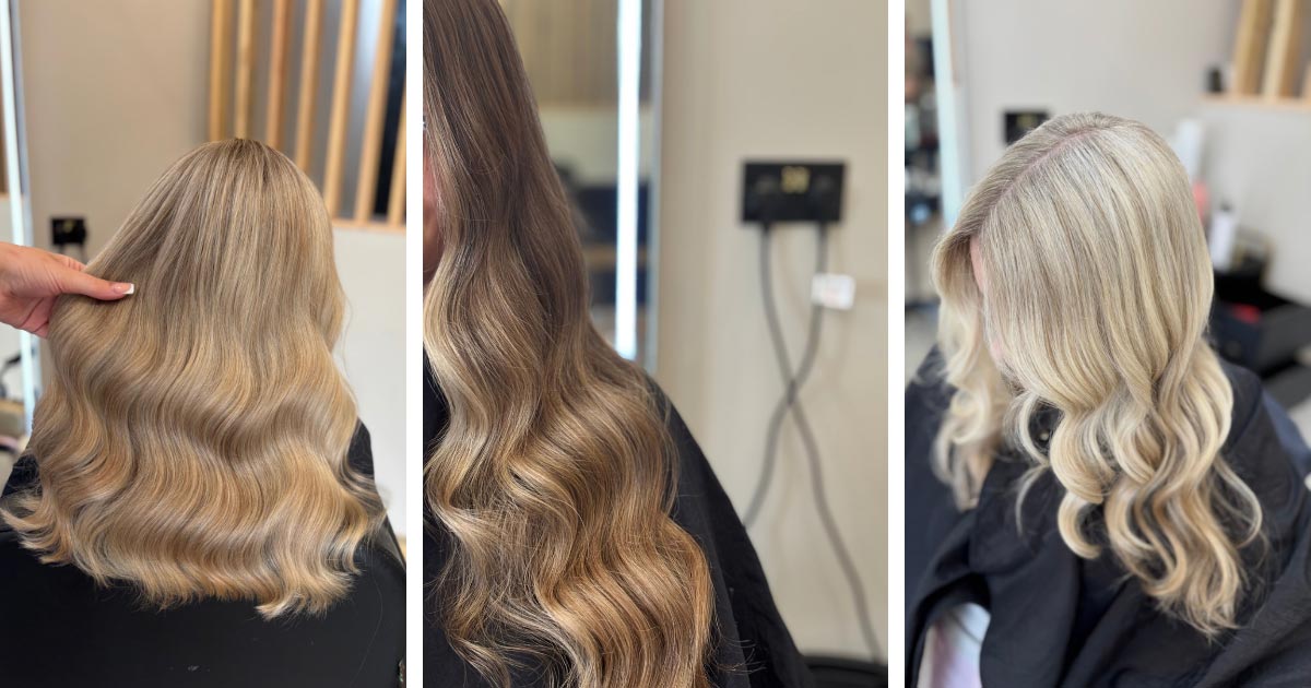 Three examples of blonde balayage by Imogen Thomas