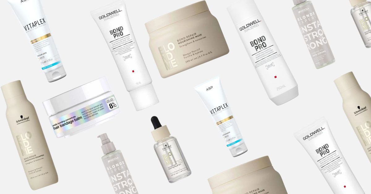 A range of bond builders from Goldwell, ASP, Indola, and BlondeMe