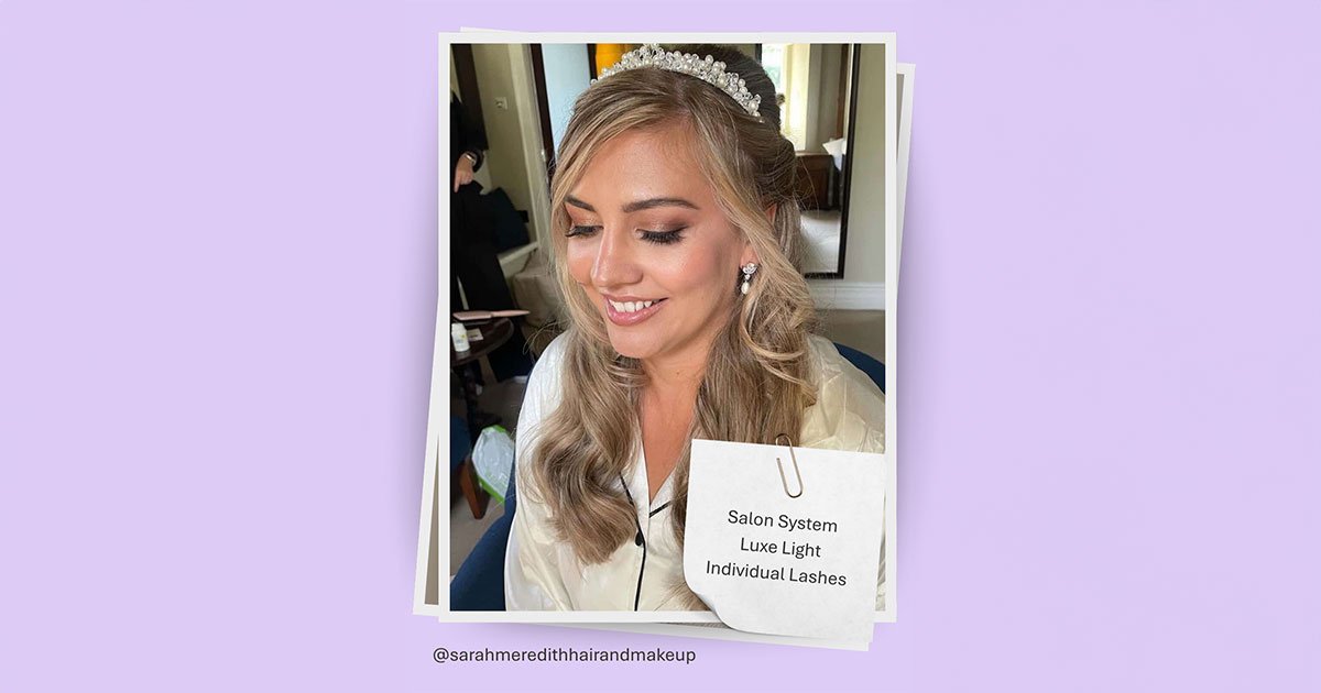 Bridal look with Salon System luxe light individual lashes
