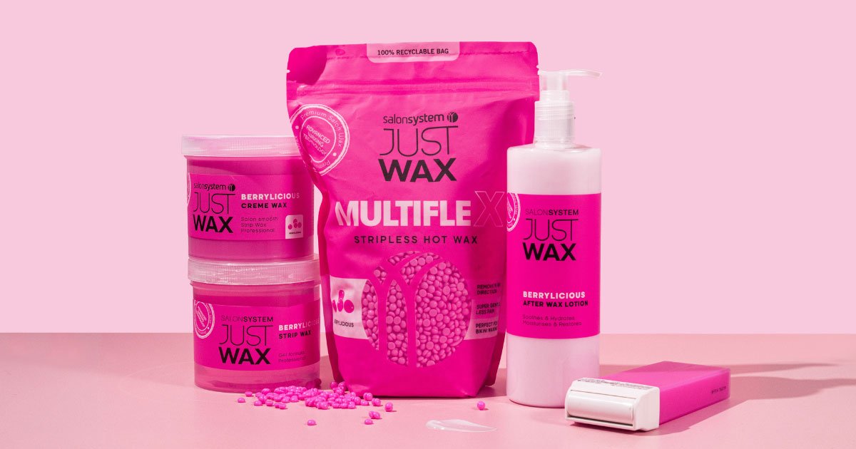 The whole Berrylicious range by Just Wax