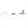 Salon Ambience Hex Single Waiting Seat - Without BackrestAlternative Image1