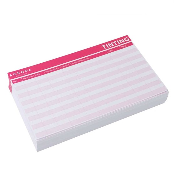 Agenda Tinting / Perming Record Cards Pk100