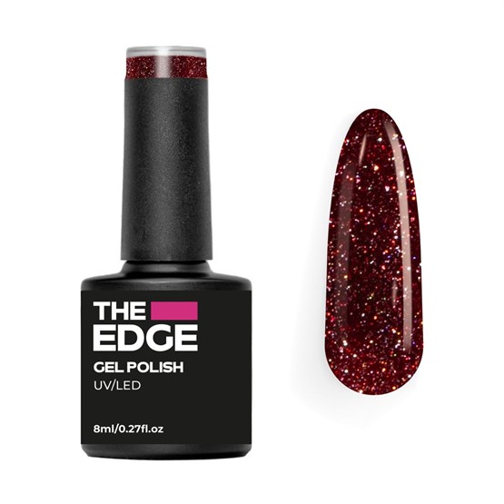 The Edge Gel Polish 8ml - Rouge Glitter