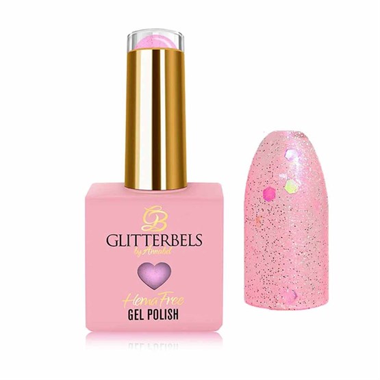 Glitterbels Hema Free Gel Polish 8ml - Guava Jelly Glitz