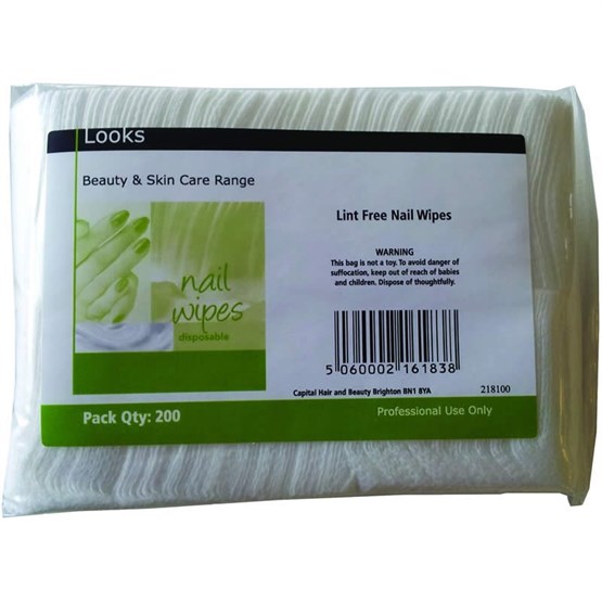 Looks Lint Free Nail Wipes Pk200