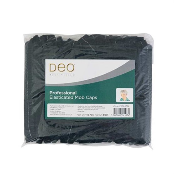 Deo Disposable Mob Cap Pk50 - Black