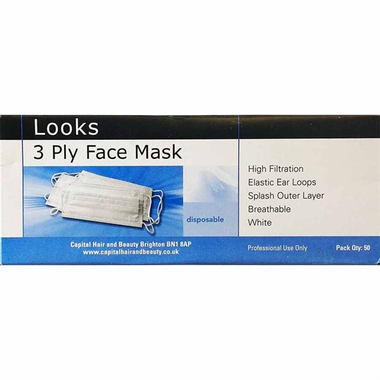 Looks Face Masks Pk50 - White