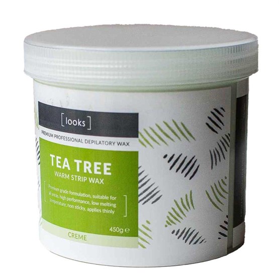 Looks Warm Strip Wax 450g- Tea Tree (Cream)