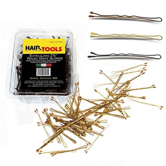 Hair Tools Extra Long 2.5 inch Waved Grips (Box of 500) - Blonde