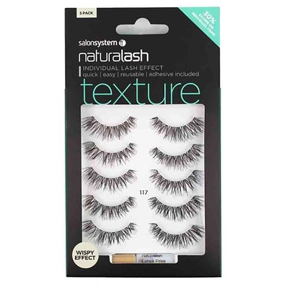 Salon System Naturalash Strip Lashes - 117 Black (Texture) Multipack