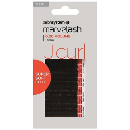 Salon System Marvelash Lash Extensions J Curl 0.20 (Volume) - 13mm Black