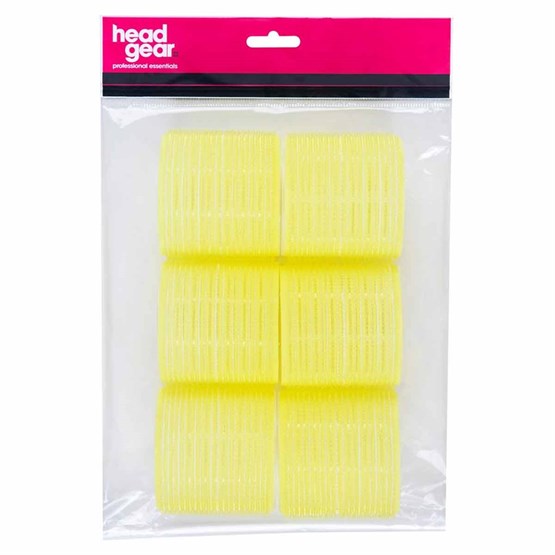 Head-Gear Velcro Roller - Yellow Pk6 (66mm)