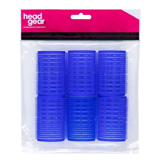 Head-Gear Velcro Rollers - Blue Pk6 (40mm)