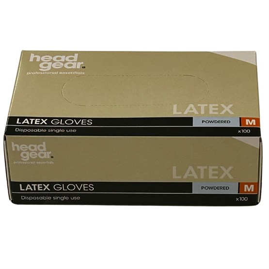 Head-Gear Latex Disposable Powdered Gloves Box 100 - Large