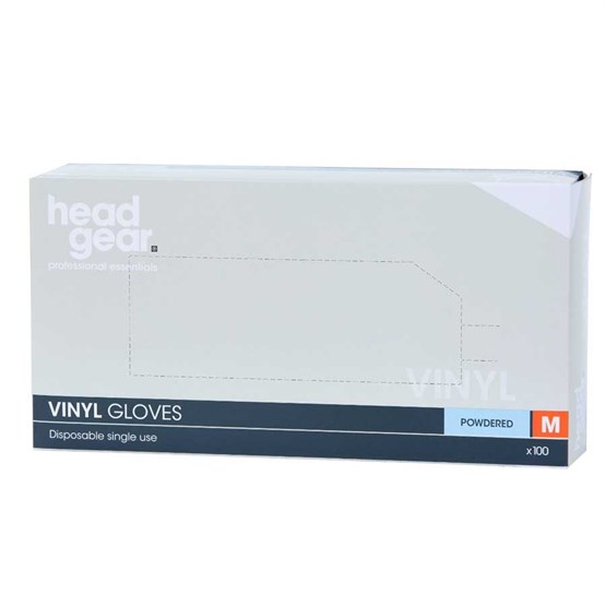 Head-Gear Vinyl Disposable Powdered Gloves Box 100 - Large