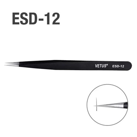 Blink Lash Black Vetus Tweezer - ESD-12