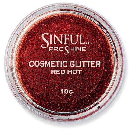 Sinful PROshine Cosmetic Glitter 10g - Red Hot