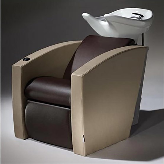 Salon Ambience Mirage Shampoo Unit - with White Basin & Legrest - Aqua Satin H2