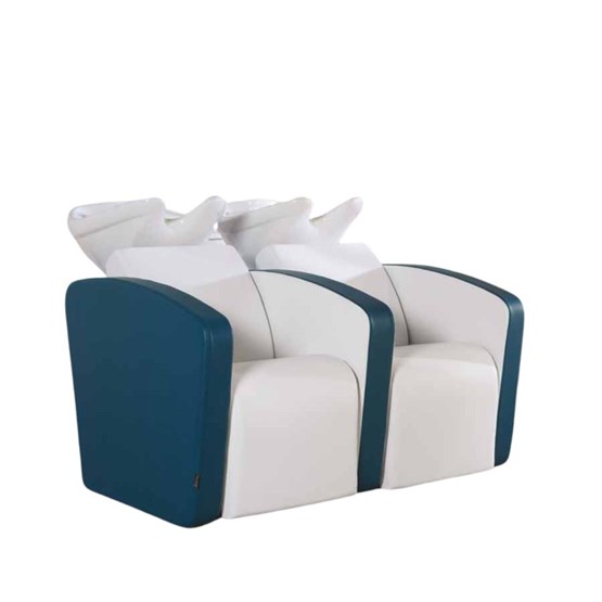 Salon Ambience Double Sublime Backwash Unit-Massage + Legrest+White Basin