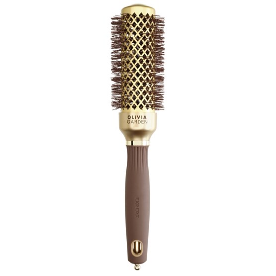 Olivia Garden Expert Blowout Shine Wavy Bristles Gold & Brown 35mm