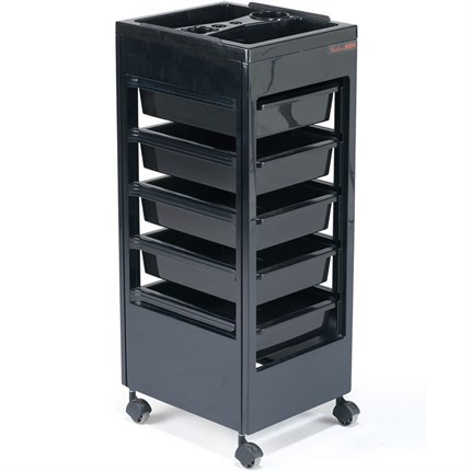 REM Studio Beauty Trolley (with Accessory Top) - Black