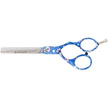 AMA Silhouette Thinning Scissors - Blue Flowers (5.75 inch - 28 Teeth)