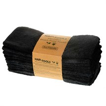 Hair Tools Microfibre Bleach Proof Towels Pack of 12 - Black