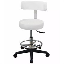 HOF Skinmate Spa Stool With Curved Back - White