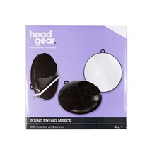 Head-Gear Round Mirror Black with Bracket