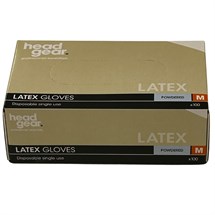 Head-Gear Latex Disposable Powdered Gloves Box 100