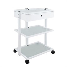 Capital Pro Beauty Trolley with Drawer - White