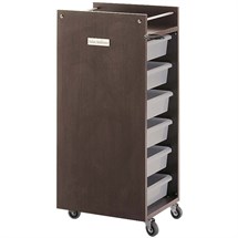 Salon Ambience Glam Trolley Cabinet - Wengé Structure + Transparent Trays