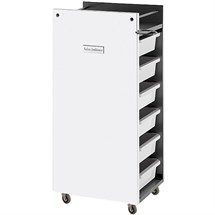 Salon Ambience Glam Trolley Cabinet - White Panels + White Trays