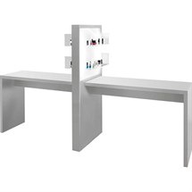 Salon Ambience Allure Double White Manicure Table with Product Display (without extractor fan)