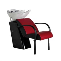 Luca Rossini Aqualine Wash Unit - Black Frame + Leg Rest + White Basin