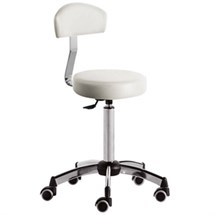 PARLOR Bianca Stool With Backrest - White