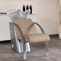 Salon Ambience Dreamwash Washpoint - Silver Frame, Chrome Armrests & White Basin