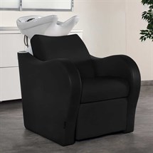Salon Ambience Luxury Wash Unit with White Basin (No Massage) - All Black Coffee Upholstery (59)
