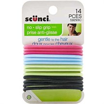 Scunci No-Slip Grip Silicone Elastics Halo 14pk