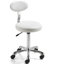 REM Therapist / Cutting Stool (with Backrest) - White
