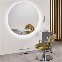 Salon Ambience Planet Round Mirror + Aluminium Shelf + Footrest