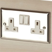 REM Twin Electrical Socket Chrome - Concorde