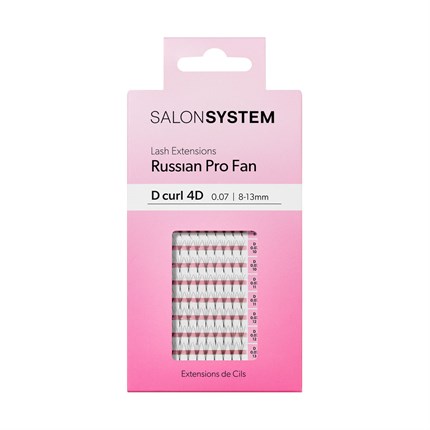 Salon System Russian Pro Fan - D Curl - 4D - 8-13mm